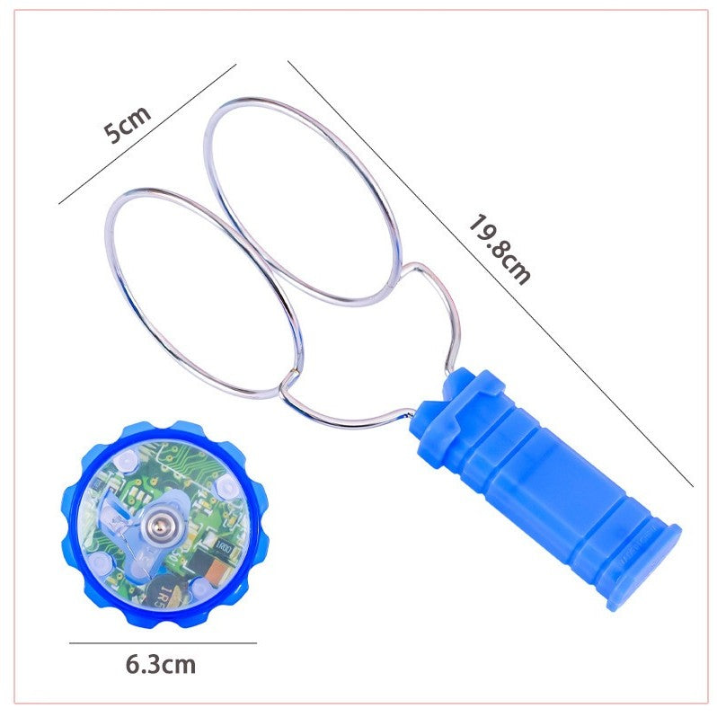 Jucarie Interactiva, Titirez Magnetic cu Lumini LED Multicolore, Efect Inertial si Anti-stres, Plastic si Metal, 19.8 x 5 cm, Albastru