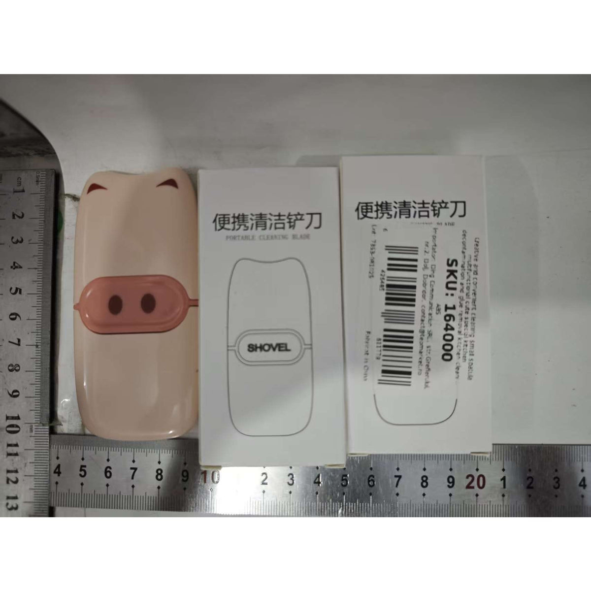 Mini Racleta de Curatare pentru Etichete si Adezivi, Razuitor Universal Autocolante si Vopsea, ABS si Metal, 2 Lame Incluse, 10 x 4.8 x 1 cm, Roz