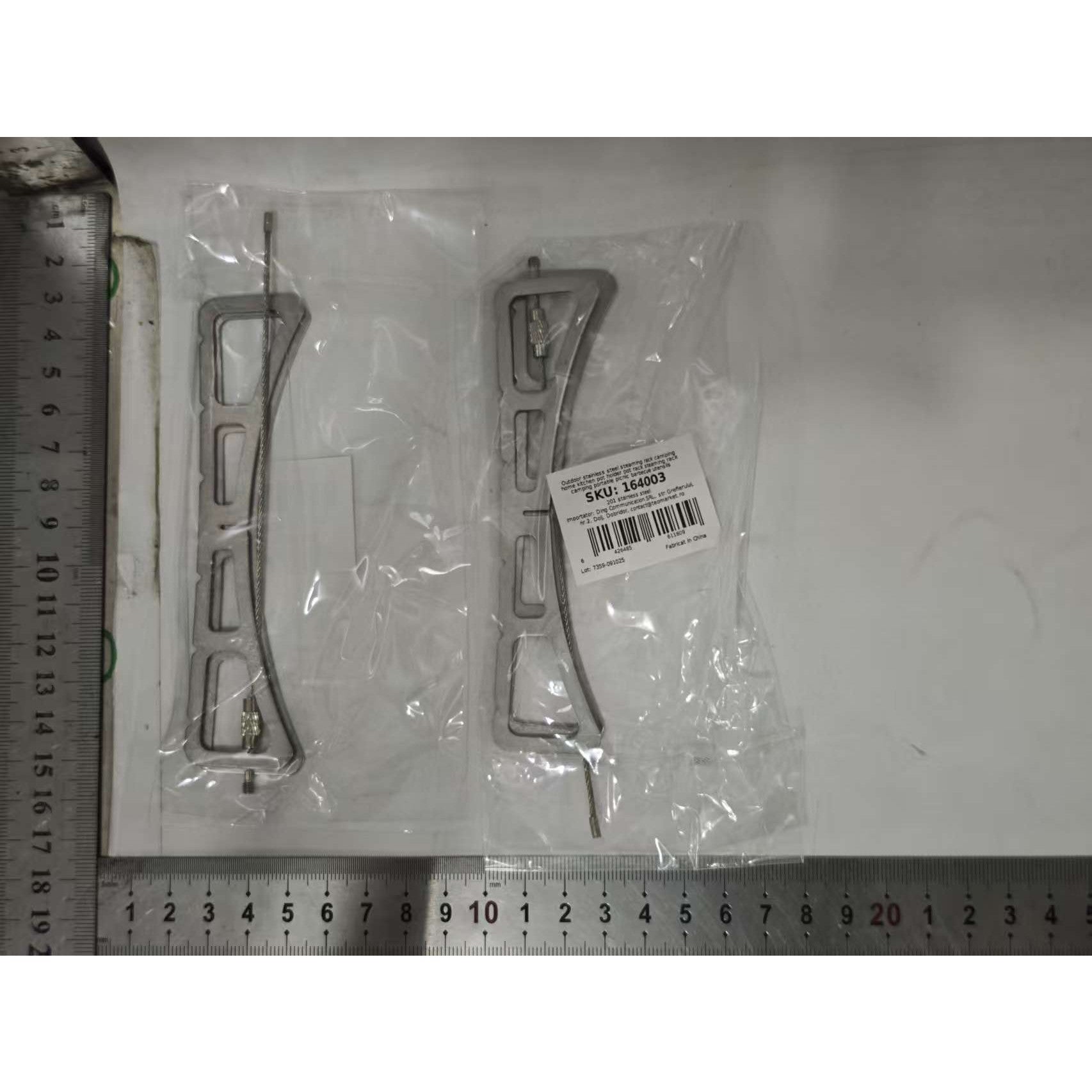 Suport pentru Gatit la Abur, Design Pliabil si Portabil pentru Camping, Otel Inoxidabil 201, 12 x 3 cm, Argintiu