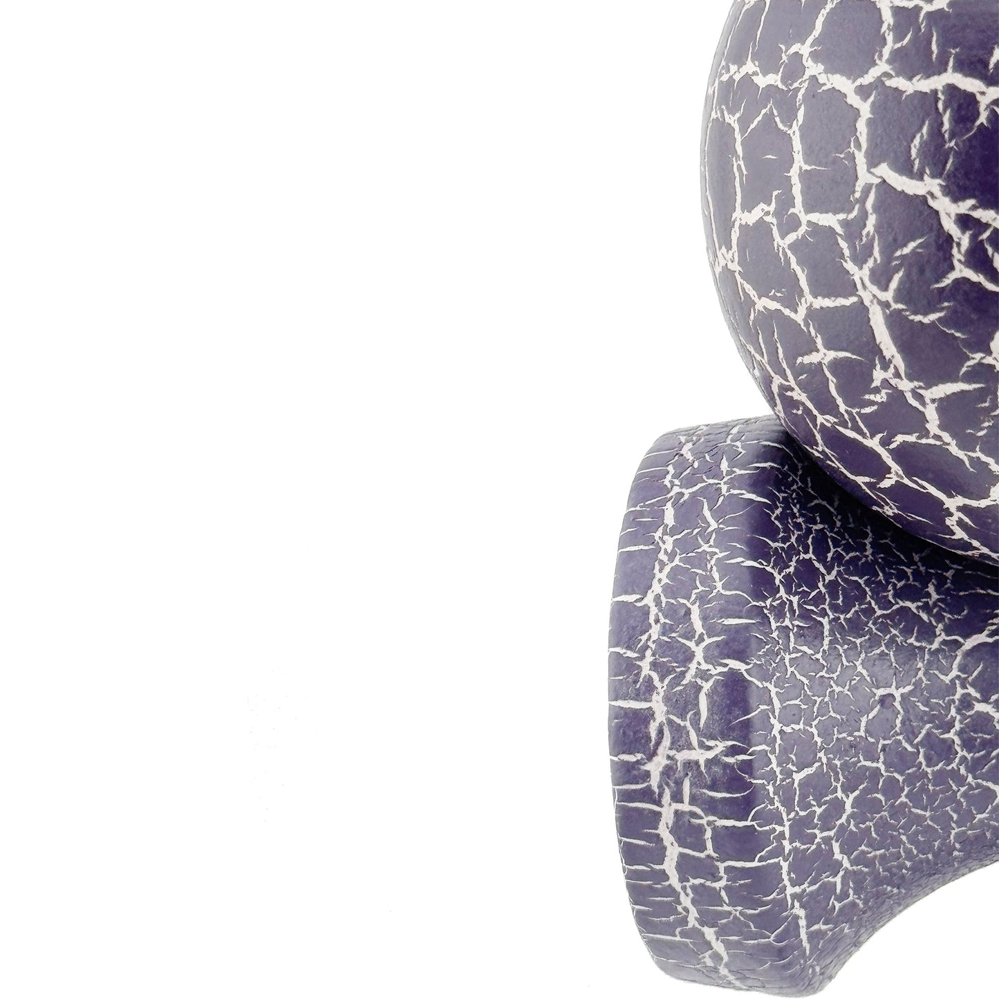 Kendama X Originala Berbis – Jucarie Interactiva din Lemn, 18 cm, Joc de Indemanare pentru Copii si Adulti, Design Cracked Mov-Alb