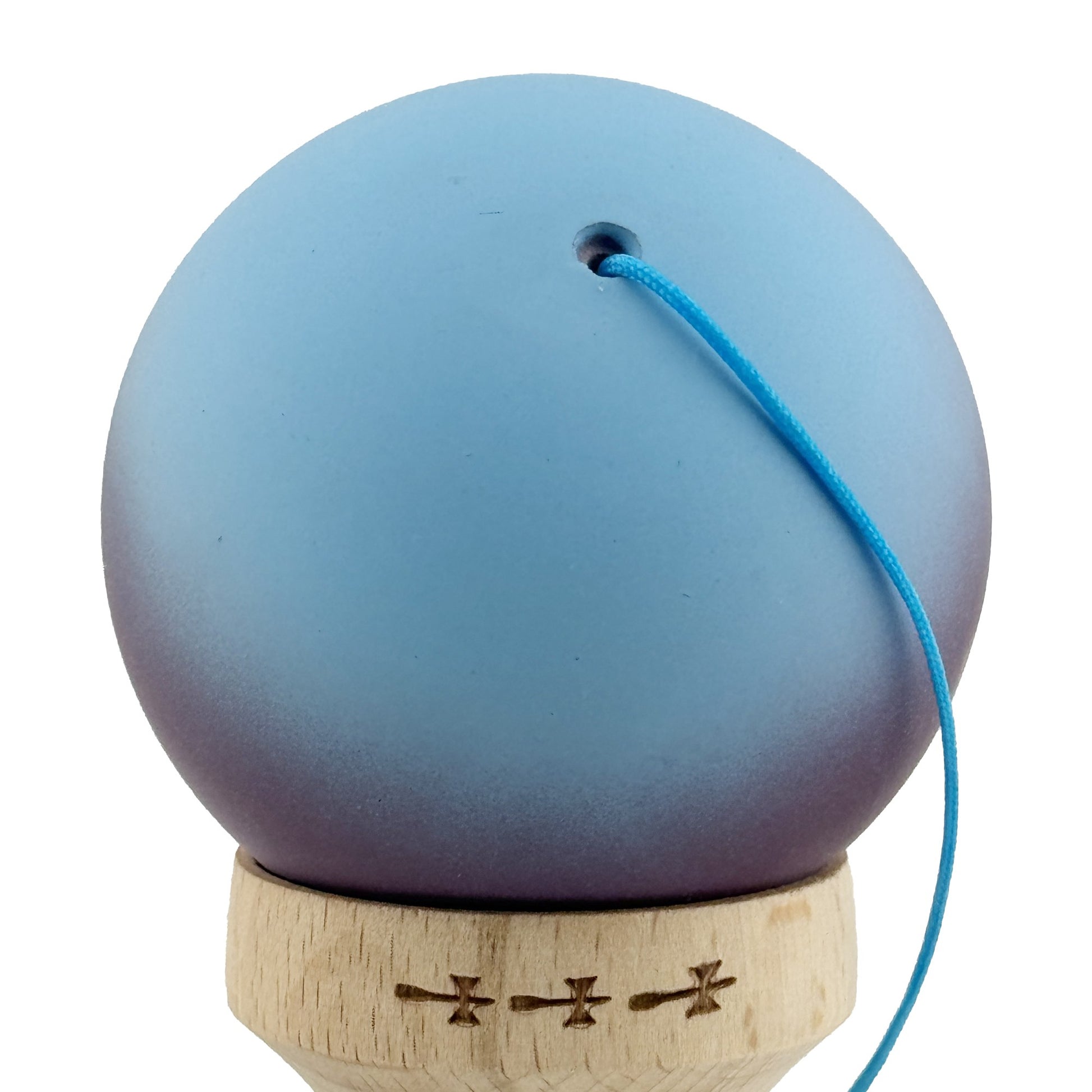 Kendama X Originala, Model Albastru / Mov / Roz in Degrade, Profesionala, Cupe Mari, Rubber Grip, Rulment, Ata 55cm