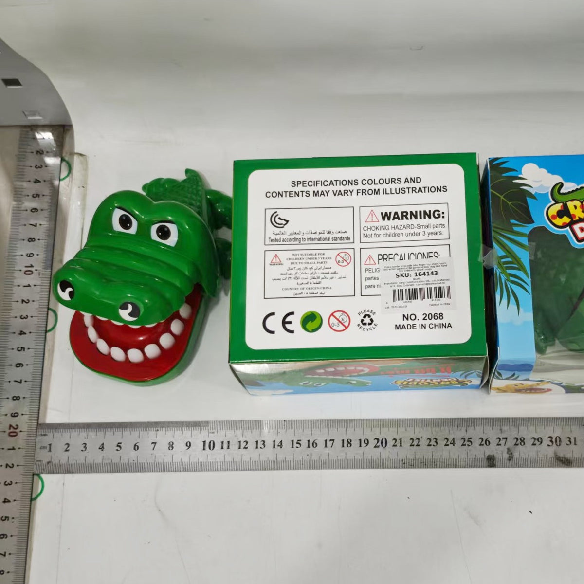 Jucarie Interactiva Crocodil Dentist, Joc de Grup si Familie pentru Indemanare, Plastic, 11 Dinti, 15 x 10 x 7.5 cm, Verde