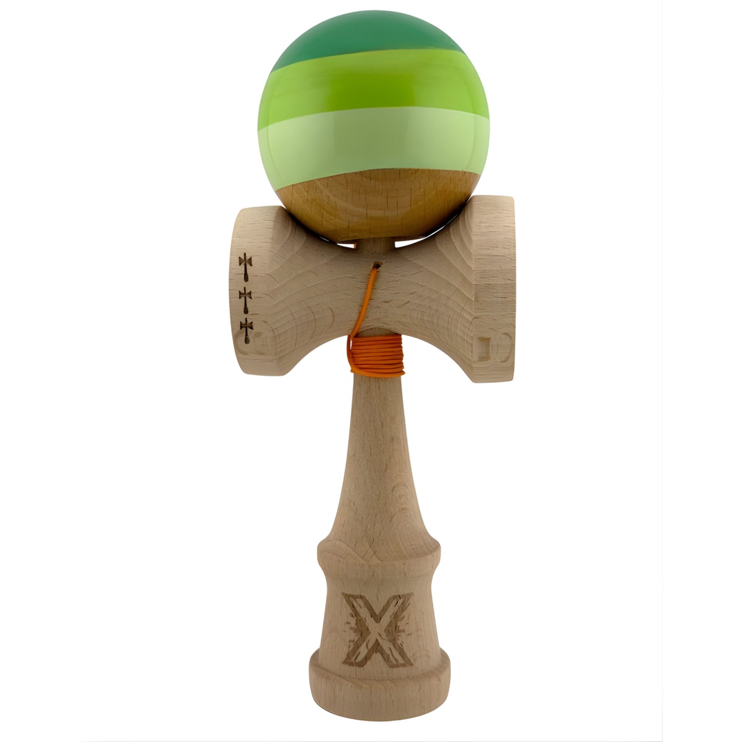 Kendama X Originala, Model Verde Mix, Profesionala, Legendary, Cupe Mari, Super Sticky, Rulment, Ata 55cm