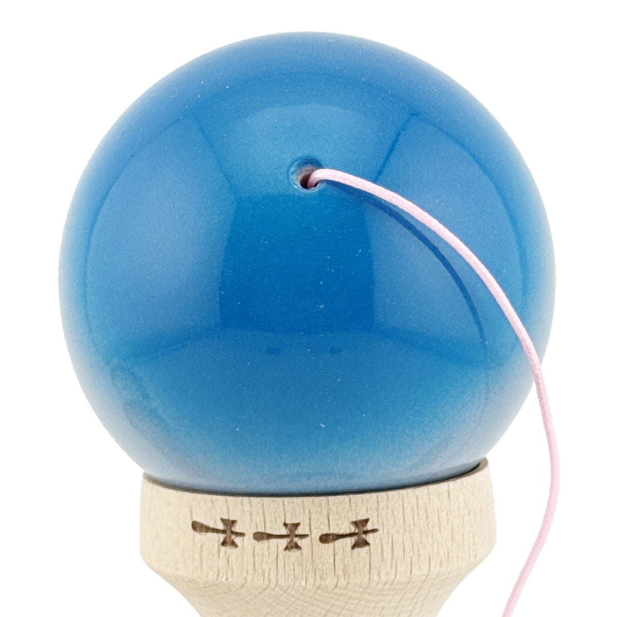 Kendama X Originala, Model Albastru / Gri / Bleu in Degrade, Profesionala, Cupe Mari, Super Sticky, Rulment, Ata 55cm
