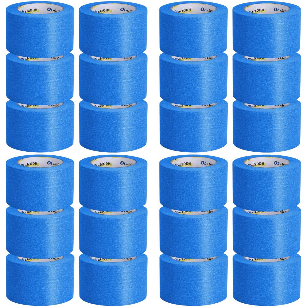 Banda Adeziva De Mascare Albastra, Rezistenta UV Si Temperaturi Inalte, Hartie Creponata Pentru Zugravit, Interior Si Exterior, 48 mm x 50 m, Set 24 Role