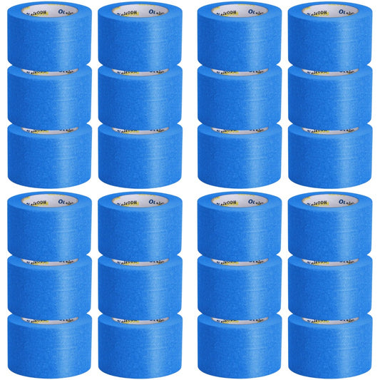 Banda Adeziva De Mascare Albastra, Rezistenta UV Si Temperaturi Inalte, Hartie Creponata Pentru Zugravit, Interior Si Exterior, 48 mm x 50 m, Set 24 Role