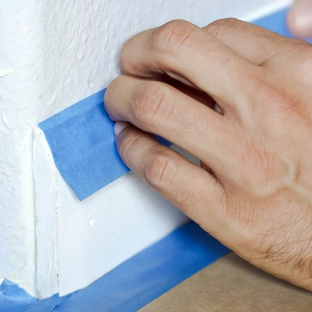 Banda Adeziva De Mascare Albastra, Rezistenta UV Si Temperaturi Inalte, Hartie Creponata Pentru Zugravit, Interior Si Exterior, 48 mm x 50 m, Set 24 Role