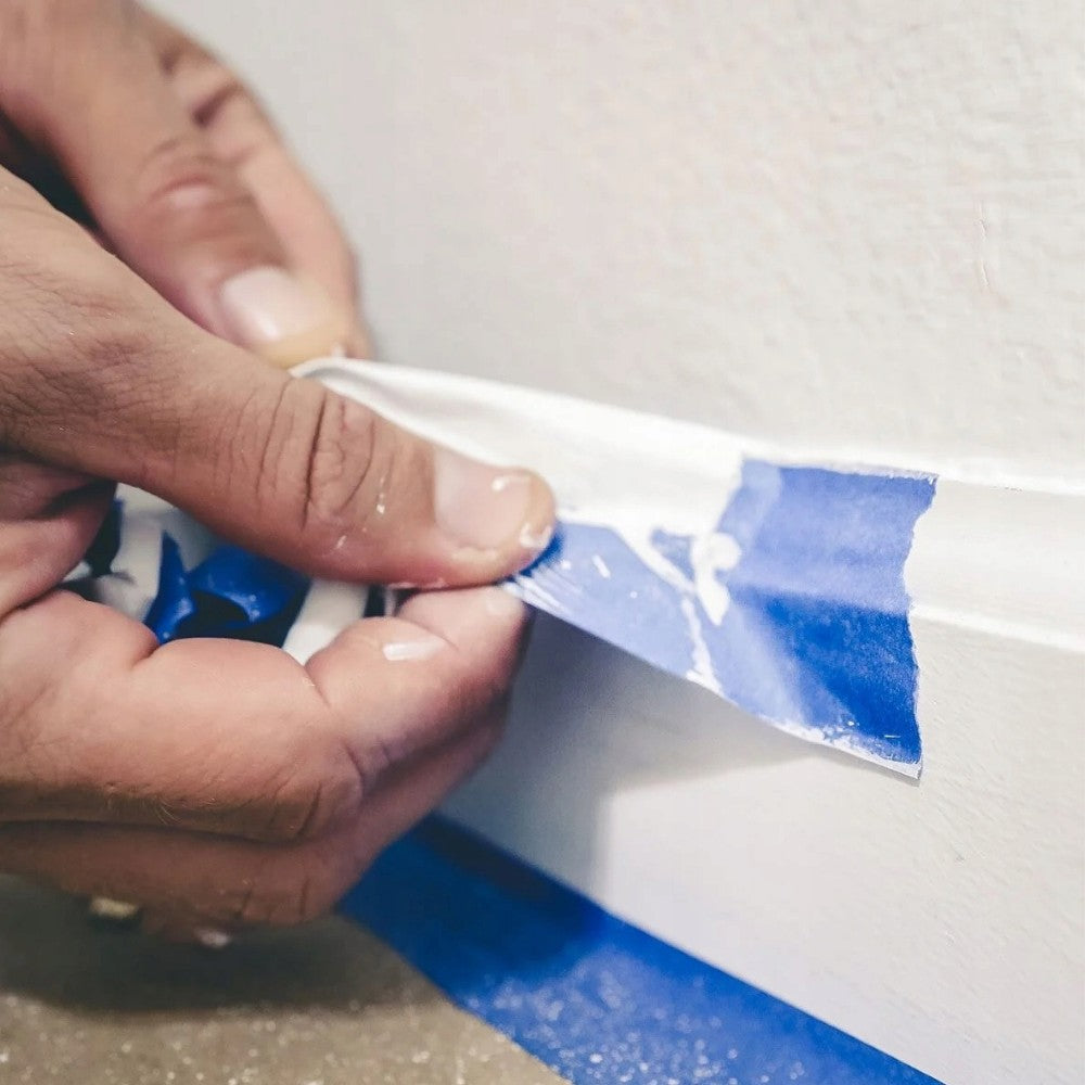 Banda Adeziva De Mascare Albastra, Rezistenta UV Si Temperaturi Inalte, Hartie Creponata Pentru Zugravit, Interior Si Exterior, 48 mm x 50 m, Set 24 Role