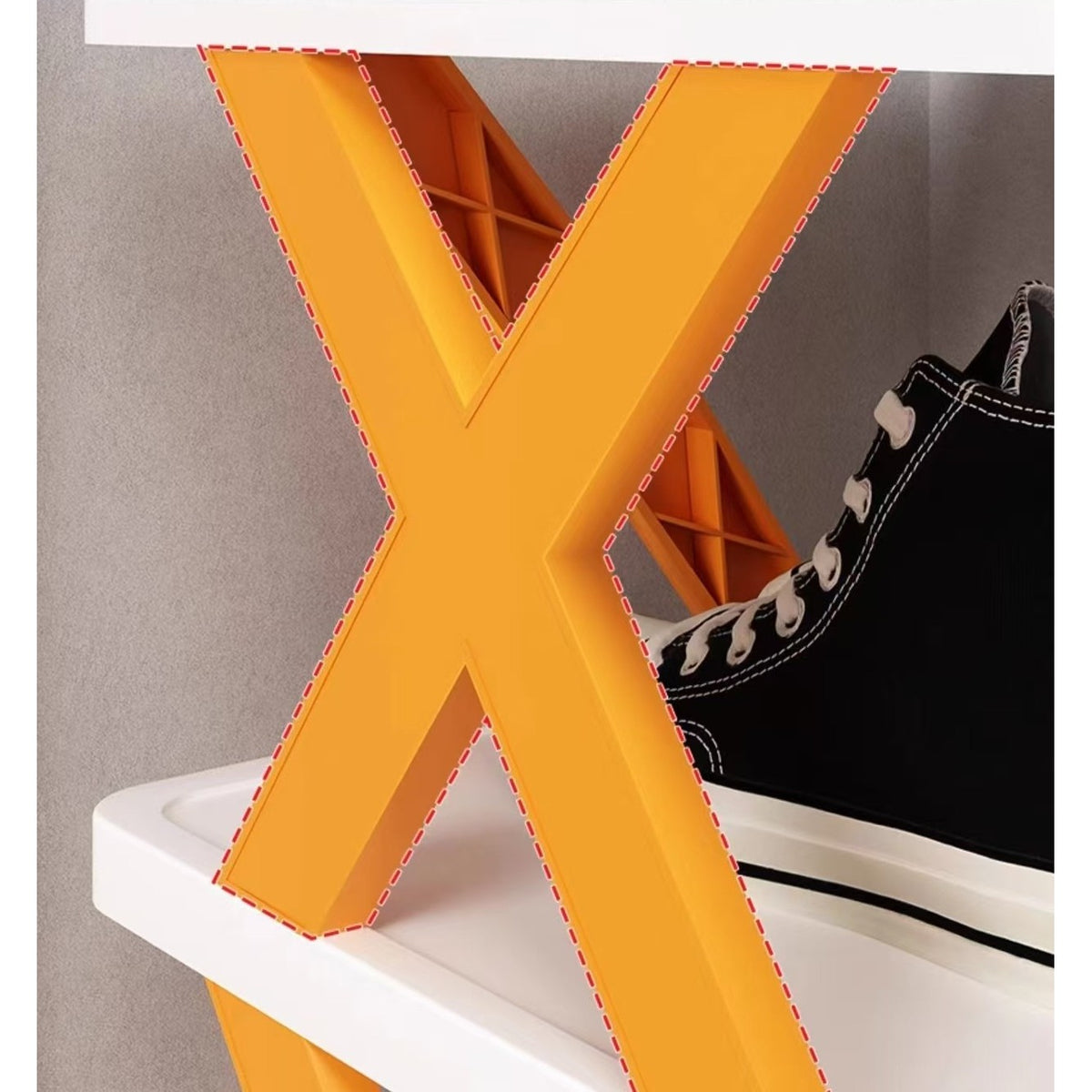 Organizator Pantofi, Suport Modular Stivuibil cu 5 Niveluri, Structura Stabila din ABS, Design Compact pentru Spatii Inguiste, 65.5 x 24 x 26 cm, Portocaliu