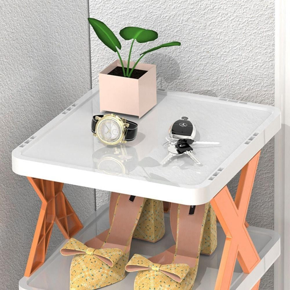 Organizator Pantofi, Suport Modular Stivuibil cu 5 Niveluri, Structura Stabila din ABS, Design Compact pentru Spatii Inguiste, 65.5 x 24 x 26 cm, Portocaliu