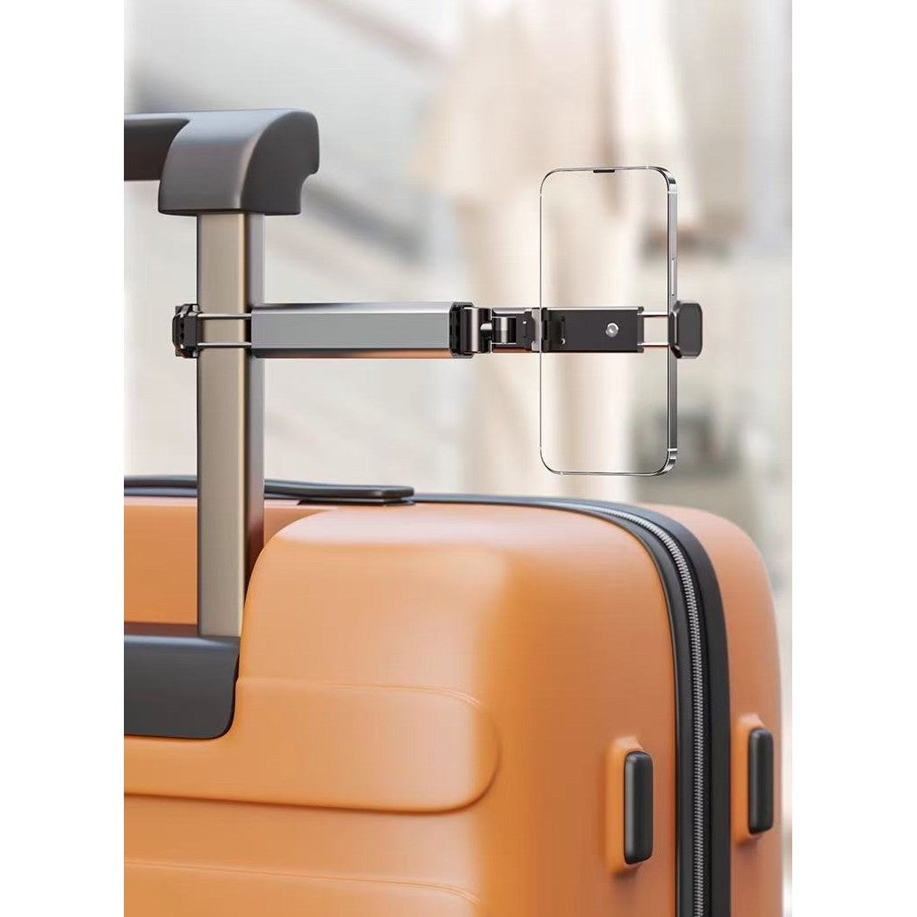 Suport Telefon Mobil, Brat Telescopic si Rotire 360 Grade, Clema Prindere Masa sau Avion, Pliabil si Portabil, Plastic, Gri