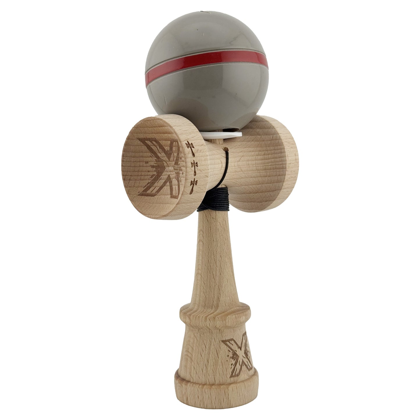 Kendama X Silken Originala, Model V3 Ice Gri, Profesionala, Cupe Mari King Size, Super Sticky, Gaura in Baza, Rulment, Ata 55cm