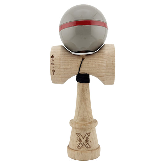 Kendama X Silken Originala, Model V3 Ice Gri, Profesionala, Cupe Mari King Size, Super Sticky, Gaura in Baza, Rulment, Ata 55cm