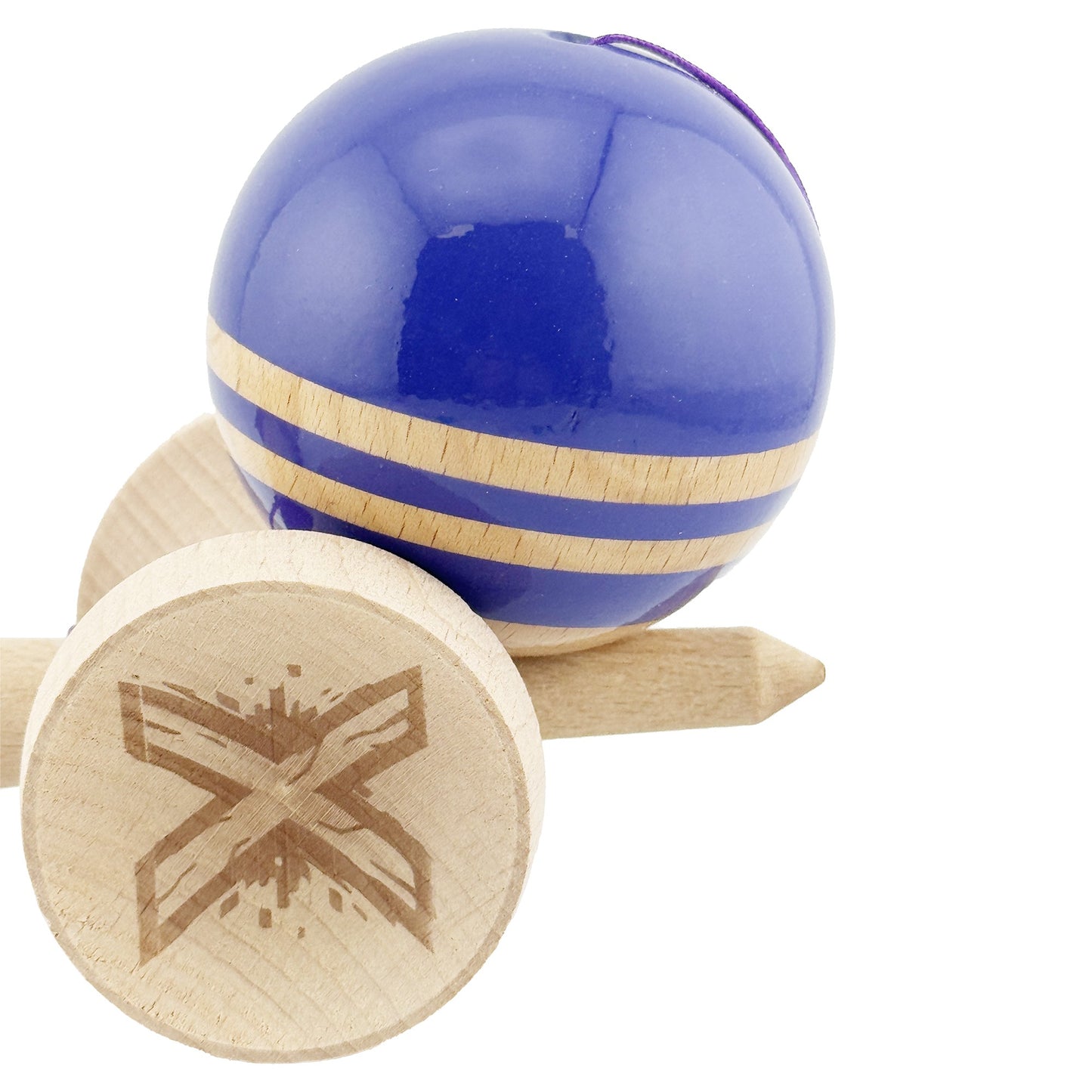 Kendama X Rainbow Originala, Model V3 Violet, Profesionala, Cupe Mari King Size, Super Sticky, Gaura in Baza, Rulment, Ata 55cm