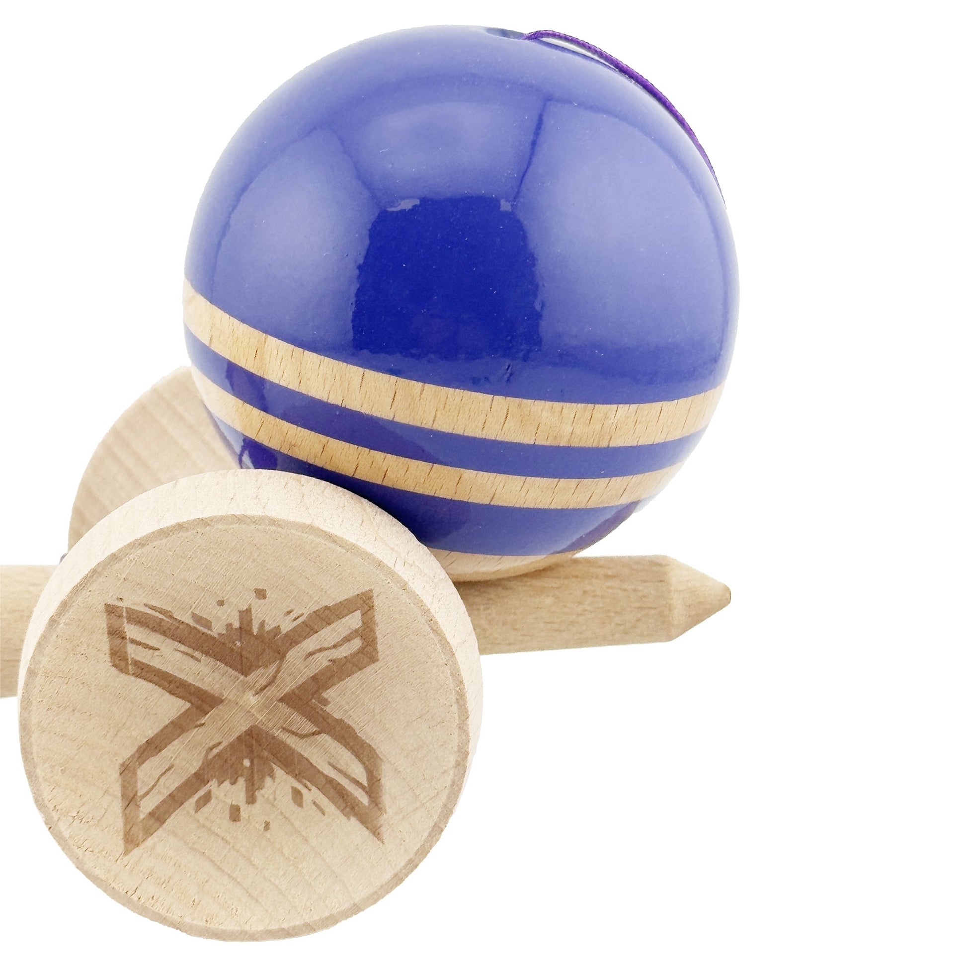 Kendama X Rainbow Originala, Model V3 Violet, Profesionala, Cupe Mari King Size, Super Sticky, Gaura in Baza, Rulment, Ata 55cm