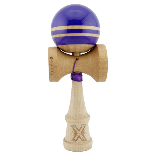 Kendama X Rainbow Originala, Model Indigo / Maro, Profesionala, Cupe Mari, Super Sticky, Rulment, Ata 55cm