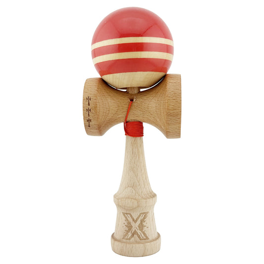Kendama X Rainbow Originala, Model Rosu / Maro, Profesionala, Cupe Mari, Super Sticky, Rulment, Ata 55cm