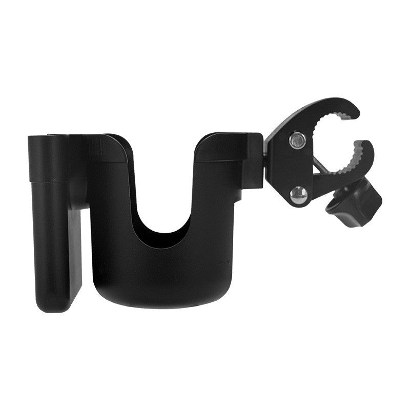 Suport Universal 2 in 1 pentru Pahar si Telefon, Fixare pe Bara cu Rotire 360 Grade, Compatibil cu Carucior si Bicicleta, Plastic ABS, 20 x 10 x 9.5 cm, Negru