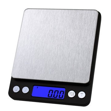 Mini Cantar Electronic de Precizie pentru Alimente si Bijuterii, Capacitate 3 kg, Afisaj Digital LCD, Alimentare 2 x AA, 12.7 x 10.6 x 1.9 cm, Gri/Negru
