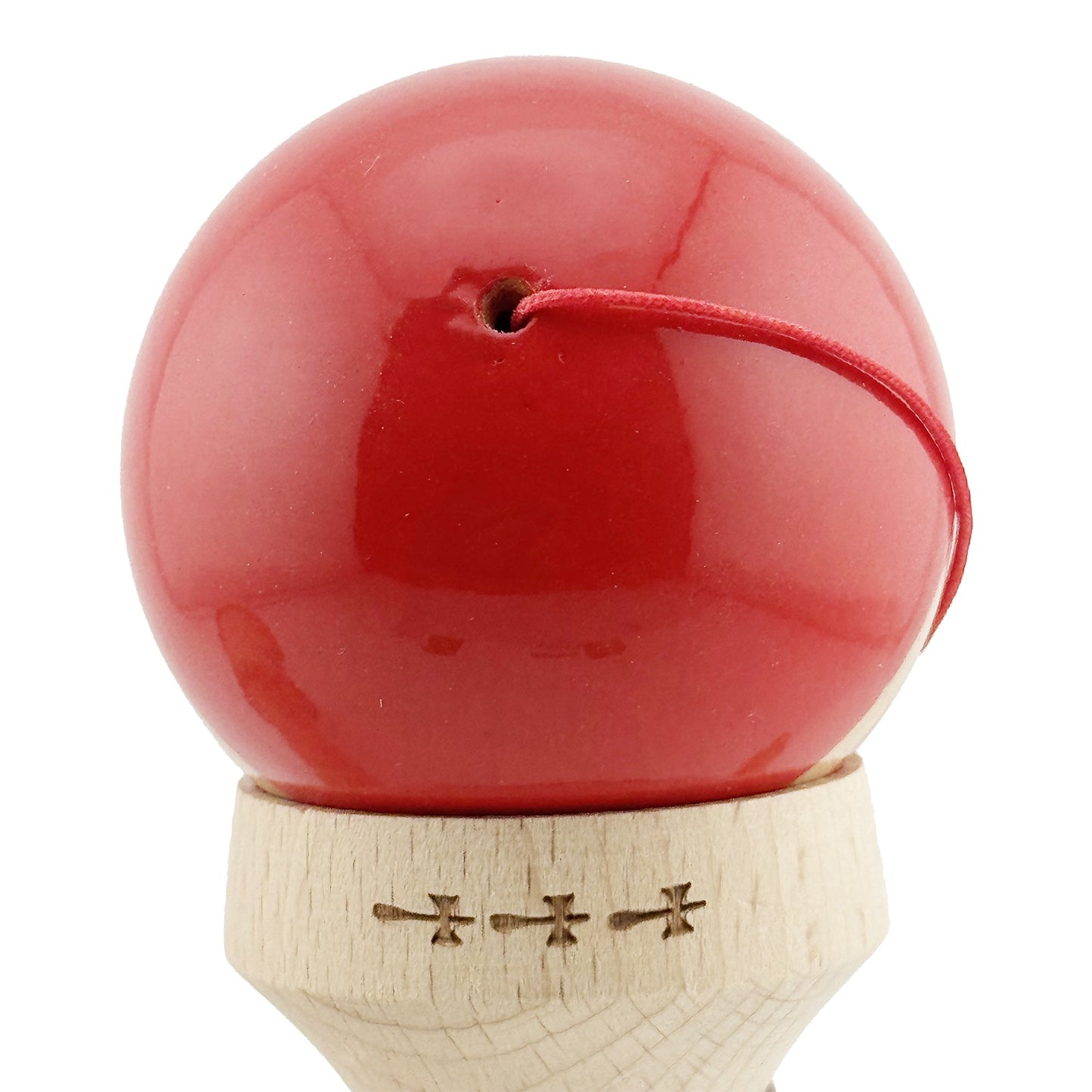 Kendama X Rainbow Originala, Model V3 Rosu, Profesionala, Cupe Mari King Size, Super Sticky, Gaura in Baza, Rulment, Ata 55cm