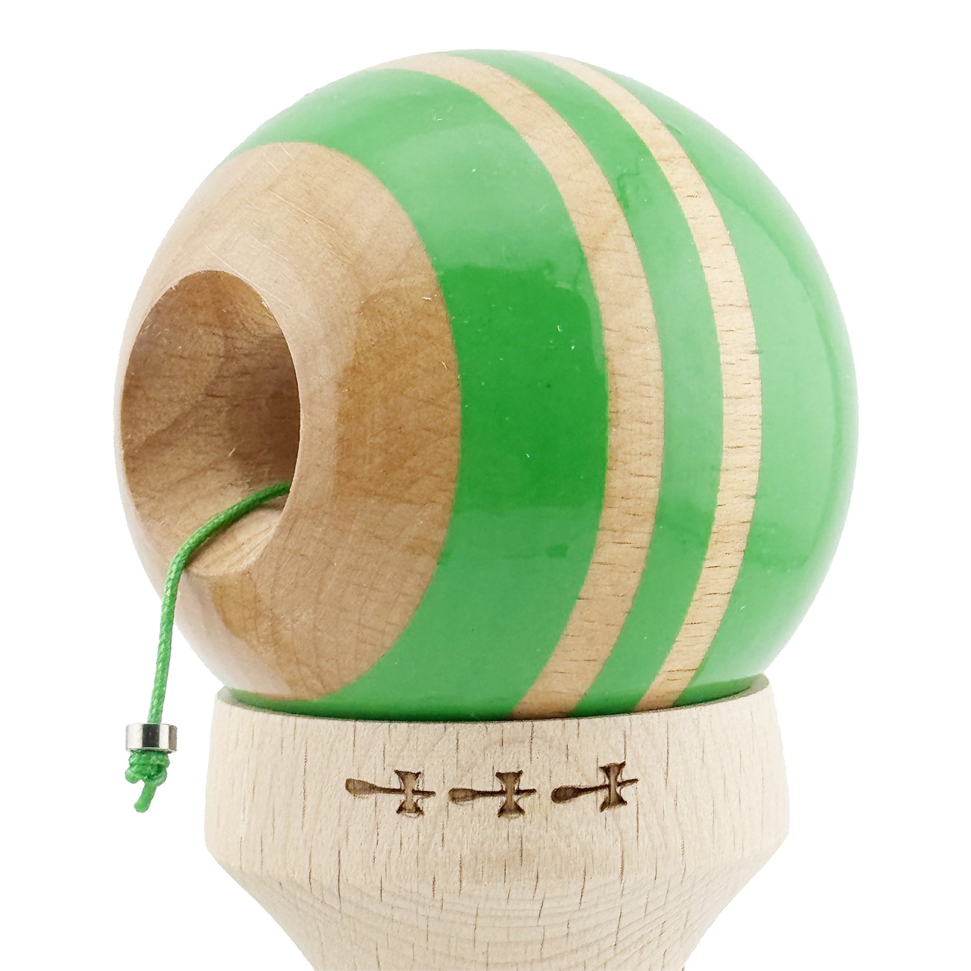 Kendama X Rainbow Originala, Model V3 Verde, Profesionala, Cupe Mari King Size, Super Sticky, Gaura in Baza, Rulment, Ata 55cm