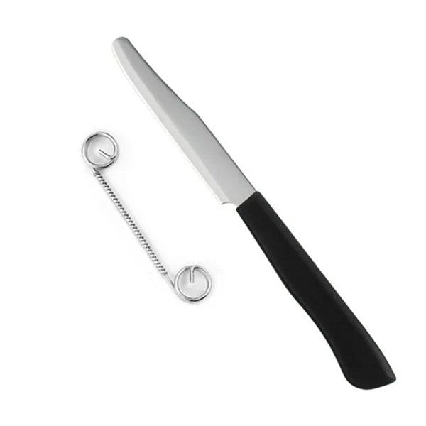 Cuțit Multifuncțional 2 în 1 pentru Feliere și Curățare Legume, Grosime Reglabilă cu Arc Detașabil, Oțel Inoxidabil, 22 cm, Negru