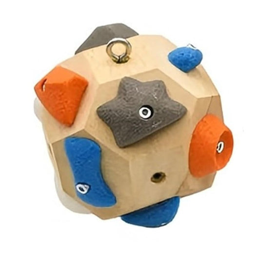 Bloc de Antrenament pentru Escalada si Bouldering, Dispozitiv Antrenat Forta Degetelor si Priza Antebrat, Textura 3D Tip Stanca, Lemn, 11 x 11 cm, 500 g, Multicolor