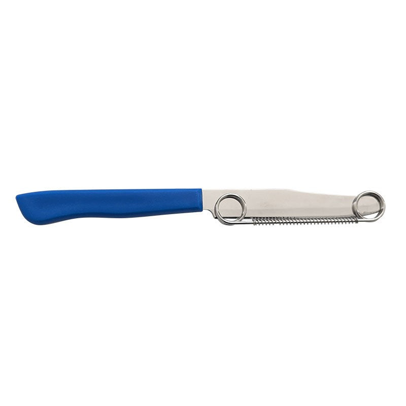 Cuțit Bucătărie Multifuncțional 2 în 1 pentru Feliere și Curățare Legume, Grosime Reglabilă, Oțel Inoxidabil, 22 cm, Albastru