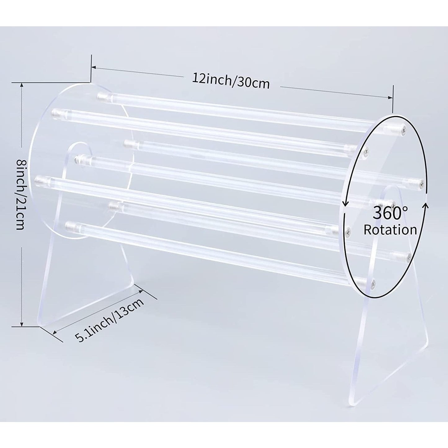 Organizator Accesorii Păr, Suport Rotativ 360 Grade pentru Bentițe și Cleme, Plastic Transparent, 30 x 21 x 13 cm