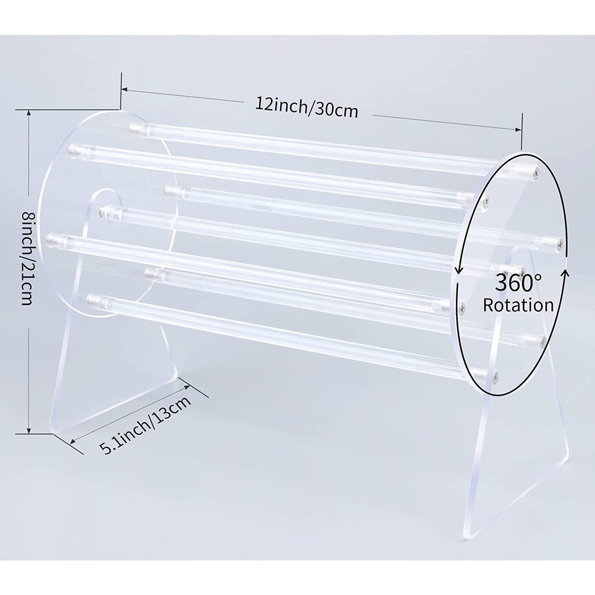 Organizator Accesorii Păr, Suport Rotativ 360 Grade pentru Bentițe și Cleme, Plastic Transparent, 30 x 21 x 13 cm