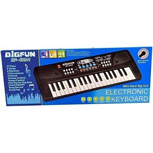 Orga Electronica Copii cu Microfon si 37 Clape, Pian Portabil, Functie Inregistrare si Redare, Efecte Muzicale, Alimentare USB, Plastic, 43 x 16 x 5.4 cm, Negru