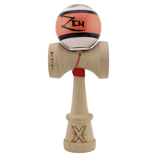Kendama X Zen Originala, Model V3 Coral, Profesionala, Cupe Mari King Size, Super Sticky, Gaura in Baza, Rulment, Ata 55cm