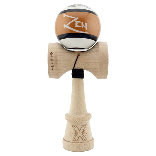 Kendama X Zen Originala, Model V3 Maro, Profesionala, Cupe Mari King Size, Super Sticky, Gaura in Baza, Rulment, Ata 55cm