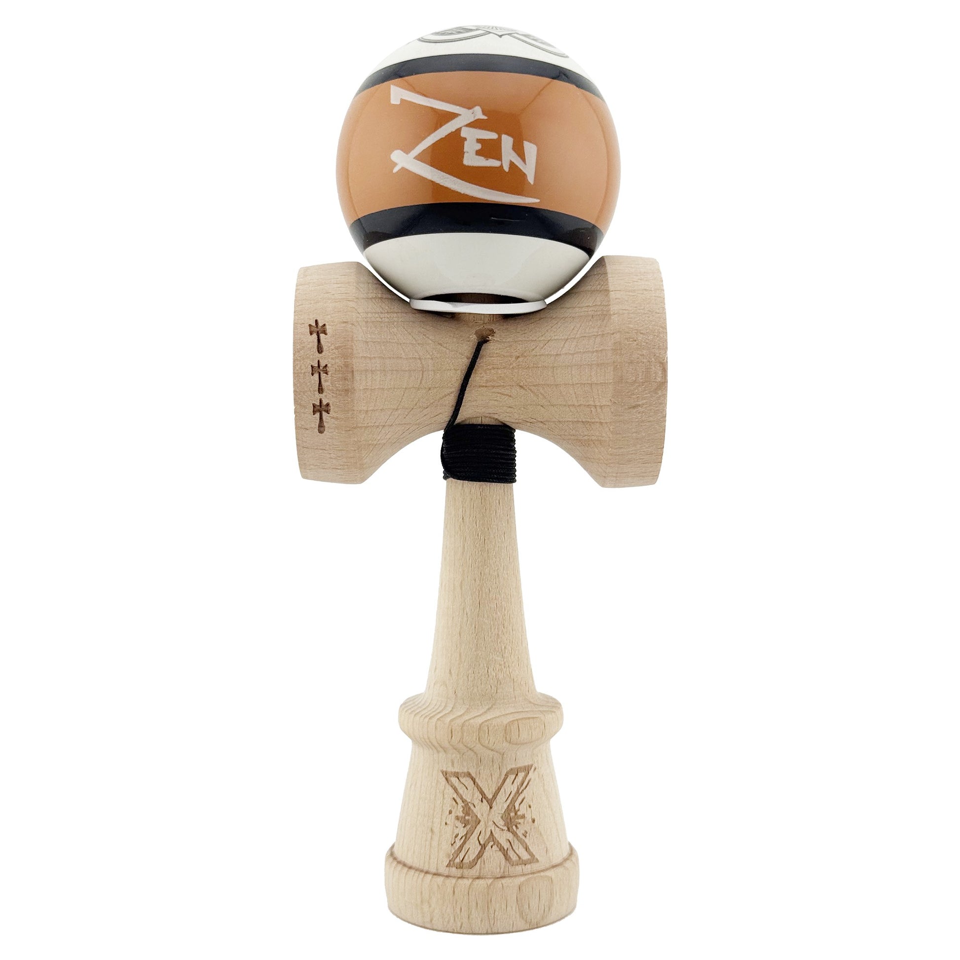 Kendama X Zen Originala, Model V3 Maro, Profesionala, Cupe Mari King Size, Super Sticky, Gaura in Baza, Rulment, Ata 55cm