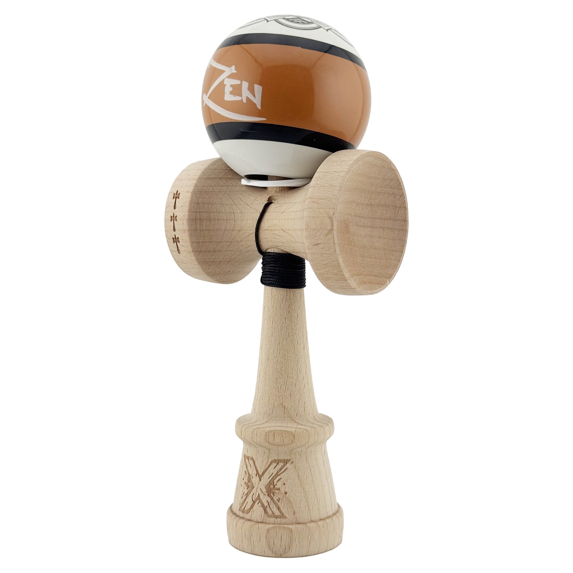 Kendama X Zen Originala, Model V3 Maro, Profesionala, Cupe Mari King Size, Super Sticky, Gaura in Baza, Rulment, Ata 55cm