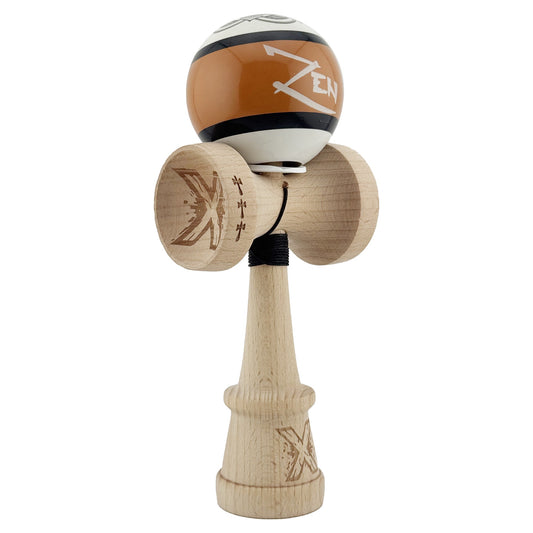 Kendama X Zen Originala, Model V3 Maro, Profesionala, Cupe Mari King Size, Super Sticky, Gaura in Baza, Rulment, Ata 55cm