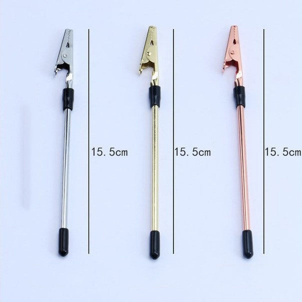Dispozitiv Auxiliar pentru Fixare Bratari si Bijuterii, Clema Anti-Zgarieturi pentru Coliere si Fermoare, Maner Antiderapant, Metal, 15.5 cm, Auriu