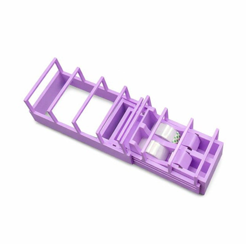 Dispenser Banda Adeziva, Suport pentru Birou si Scoala, Design Pliabil si Stabil, Plastic, 15.5 x 7.7 x 7.4 cm, Violet