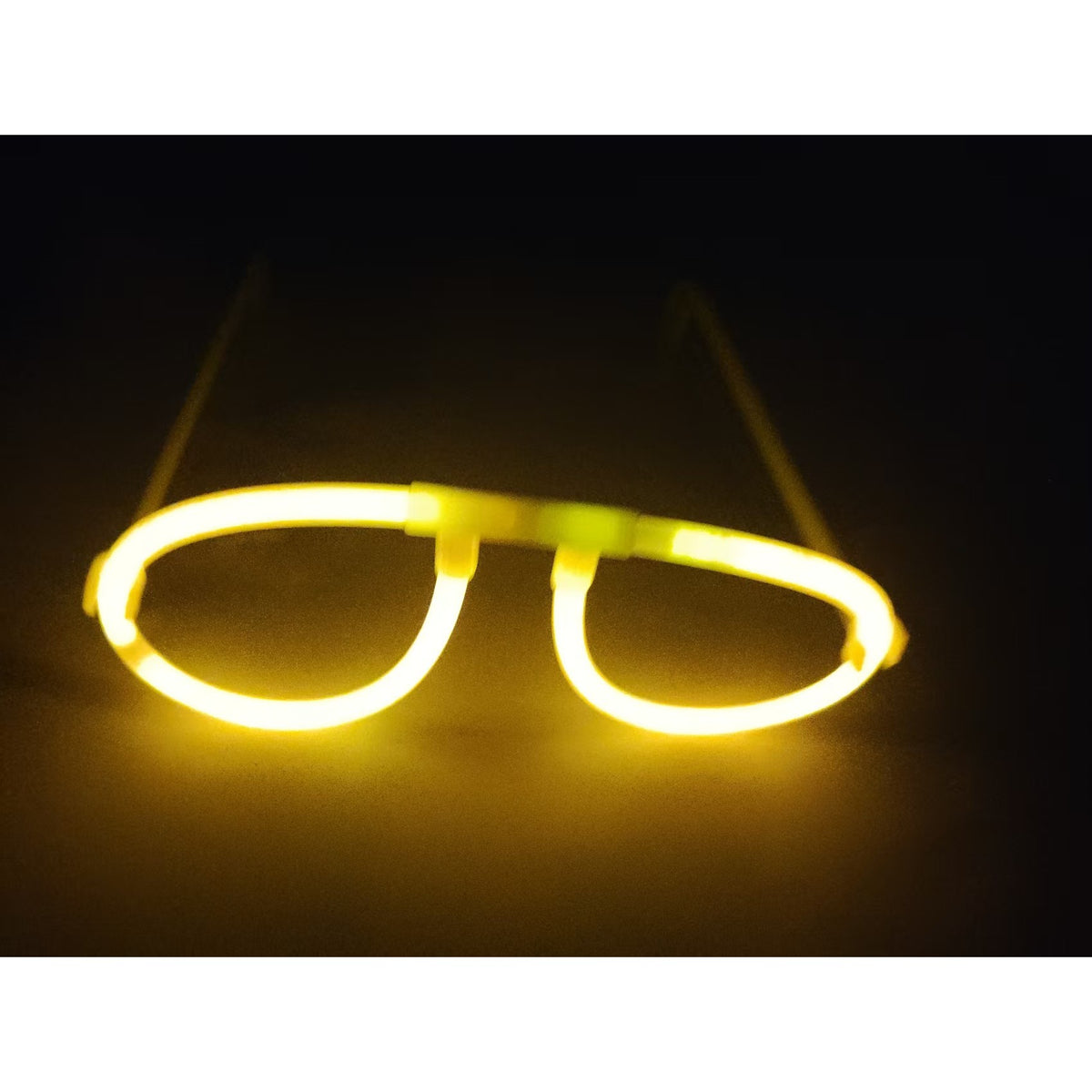 Ochelari Decorativi Fluorescenti, Accesoriu Party si Festival cu Efect Luminos, Material Plastic, Design Rotund, Galben