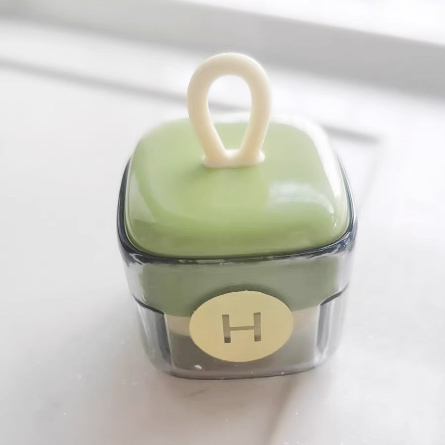 Rola pentru Scame si Par de Animale, Indepartator Lavabil si Reutilizabil, Forma Cubica Portabila, Plastic, 6 x 4.3 x 4.3 cm, Verde Matcha