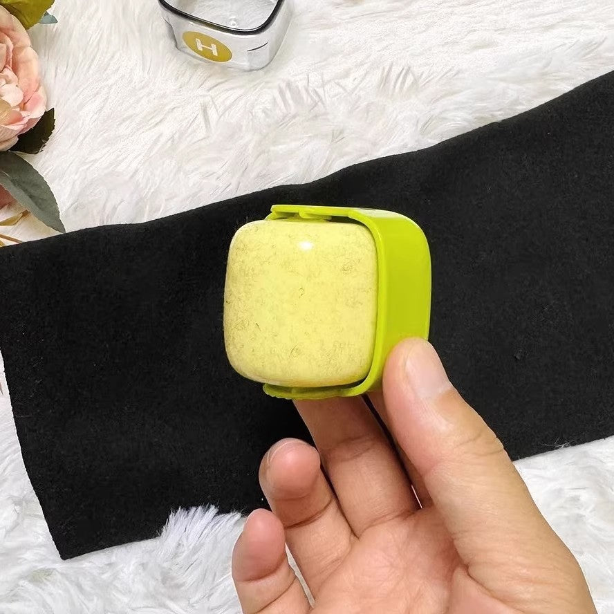 Rola pentru Scame si Par de Animale, Indepartator Lavabil si Reutilizabil, Forma Cubica Portabila, Plastic, 6 x 4.3 x 4.3 cm, Verde Matcha