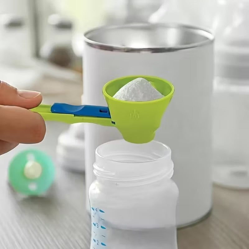 Lingura Dozator pentru Proteine si Suplimente, Palnie Culisanta Anti-Risipa, Dozare Lapte Praf, Material Plastic Rezistent, 12.5 cm, Verde