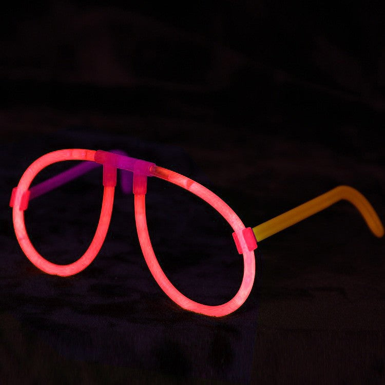 Ochelari Decorativi Fluorescenti, Accesoriu Petrecere cu Efect Luminos, Design Rotund, Plastic Rezistent, Roz Fluorescent