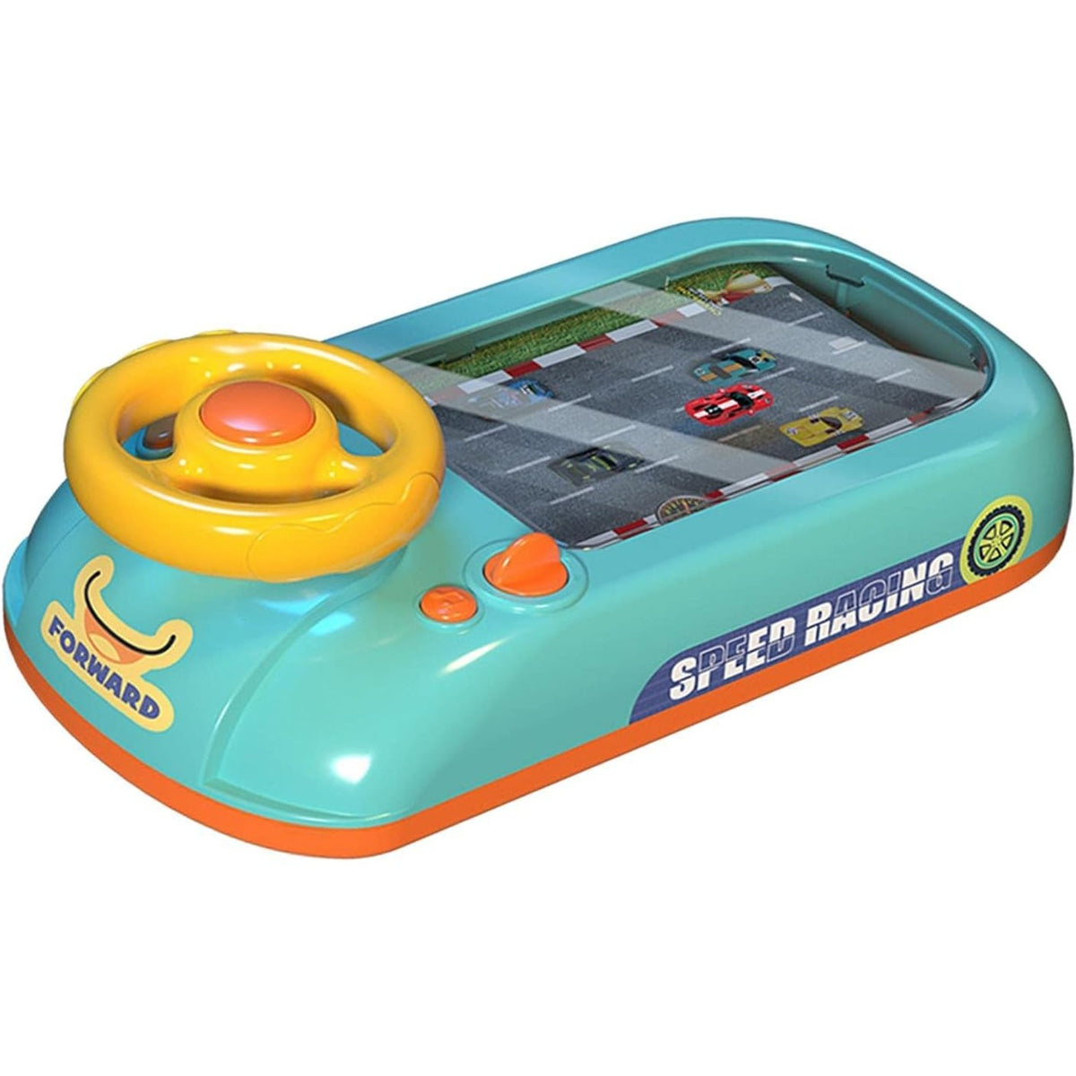 Joc Simulator de Condus Interactiv, Volan cu Efecte Sonore și Muzică, Jucărie Educativă cu 2 Viteze, Material ABS, Alimentare USB sau 3 Baterii AA, Verde, 3-6 Ani