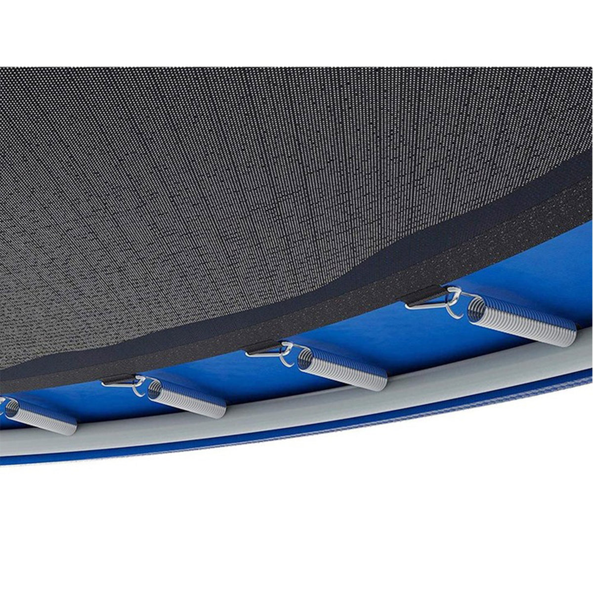 Trambulina pentru Copii si Gradina, Plasa de Protectie si Scara, Cadru Otel Galvanizat, Capacitate 200 kg, 1.83 x 2.6 m, Albastru/Negru