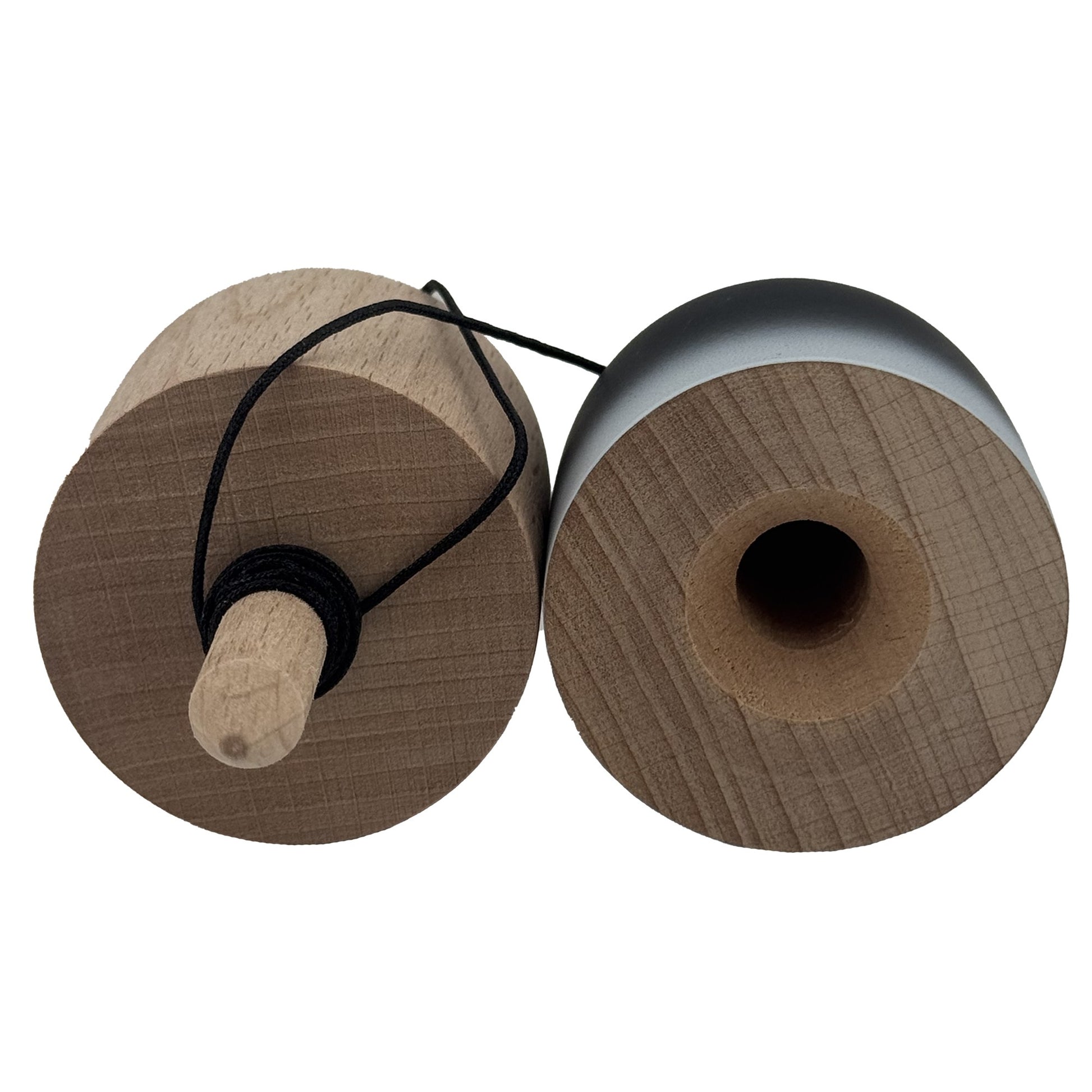 Kendama Pill X Profesionala, Joc de Indemanare Tip Pilula cu Invelis Rubber Grip, Lemn de Calitate, 11 x 5 cm, Gradient Negru/Alb