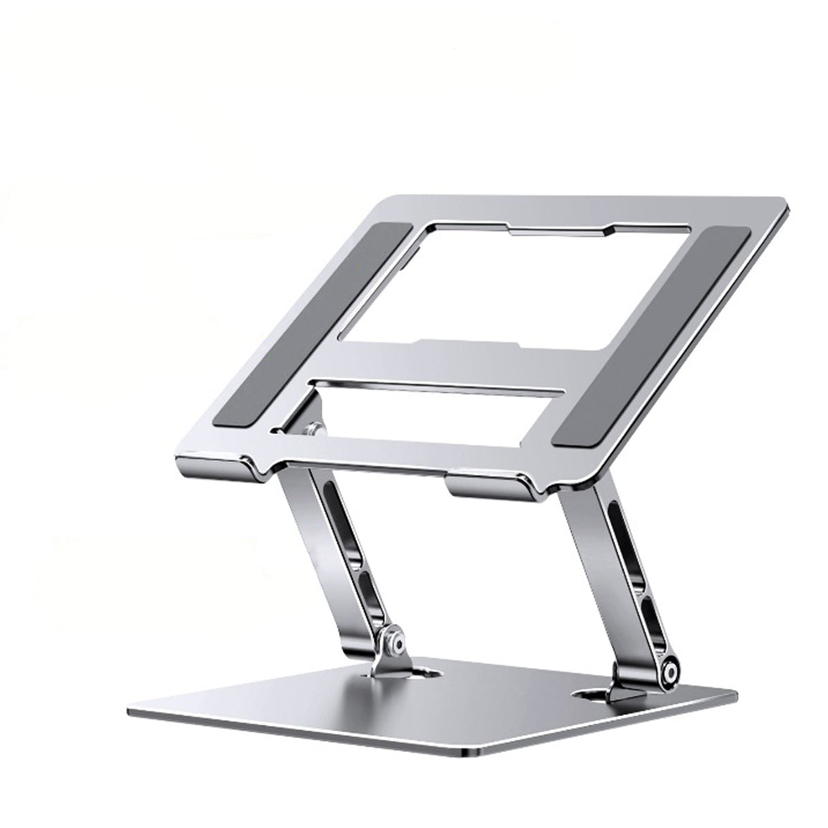 Stand Laptop si Tableta, Suport Ergonomic Ajustabil pe Inaltime, Pliabil si Portabil, Metal, 11-17.3 Inci, 27.7 x 27.7 x 5 cm, Gri