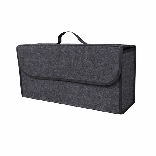 Organizator Portbagaj Auto Pliabil, Cutie Depozitare Multifunctionala, Material Oxford si Textil Non-Woven, 50 x 17 x 24 cm, Negru/Gri
