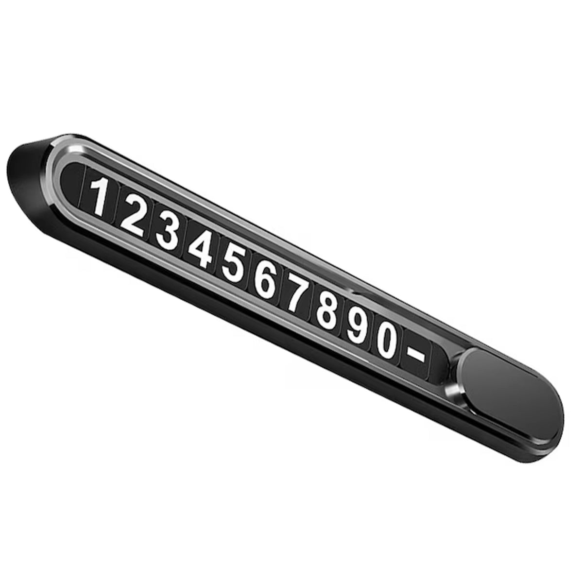 Suport Auto Numar Telefon Parcare Temporara, Mecanism de Confidentialitate si Cifre Magnetice, Aliaj de Aluminiu, 13.8 cm, Negru