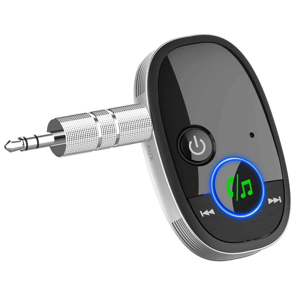 Adaptor Audio Auto Bluetooth 5.0, Receptor Wireless Auxiliar cu Asistenta Vocala, Conector Jack 3.5 mm, pentru Sistem Audio Masina si Smartphone, Negru